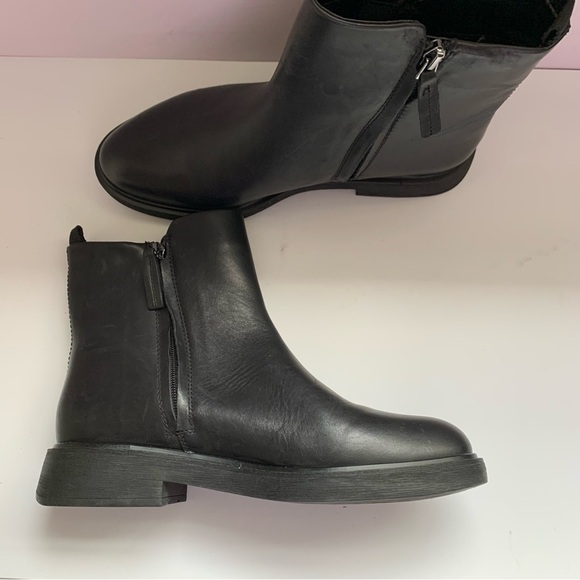 Franco Sarto Beam‎ Black Leather Chelsea Biker Ankle Boots Booties 9M 39 - Picture 4 of 10